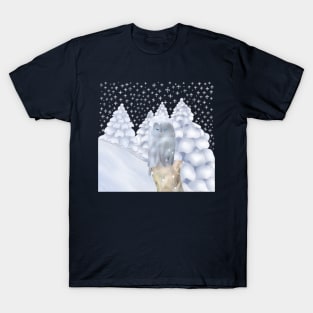 Eule im Schnee T-Shirt